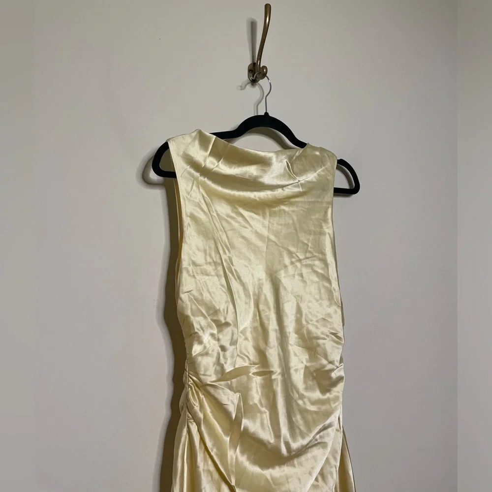 Reformation Logan Silk Dress in Blonde - Picture 10 of 14